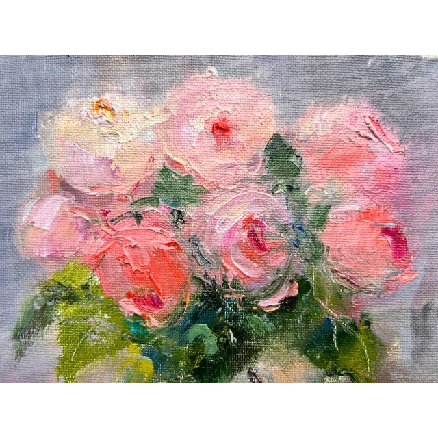 Contemporary Floral Peonies Bouquet Original Painting by Valeriya Serova For Sale - Image 4 of 8