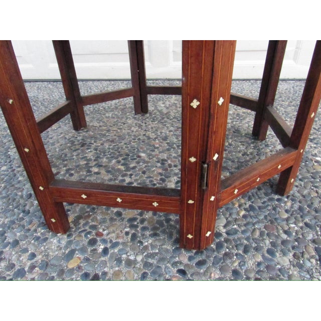 Brown Antique Anglo Indian Inlaid Table For Sale - Image 8 of 15