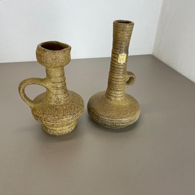 Ceramic Studio Pottery Vases attributed to Vest Keramiek, Netherlands, 1970s, Set of 2 For Sale - Image 4 of 18
