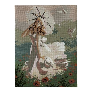 Finished “Angelique” Needlepoint (Unframed). For Sale