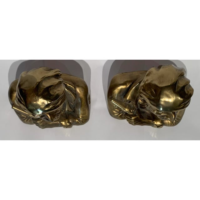 1950s Spanish Men Brass Statues - a Pair For Sale - Image 12 of 13