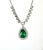 Modern 5 Carat Pear Emerald With Diamond Surround 18k Pendant Necklace For Sale - Image 3 of 12