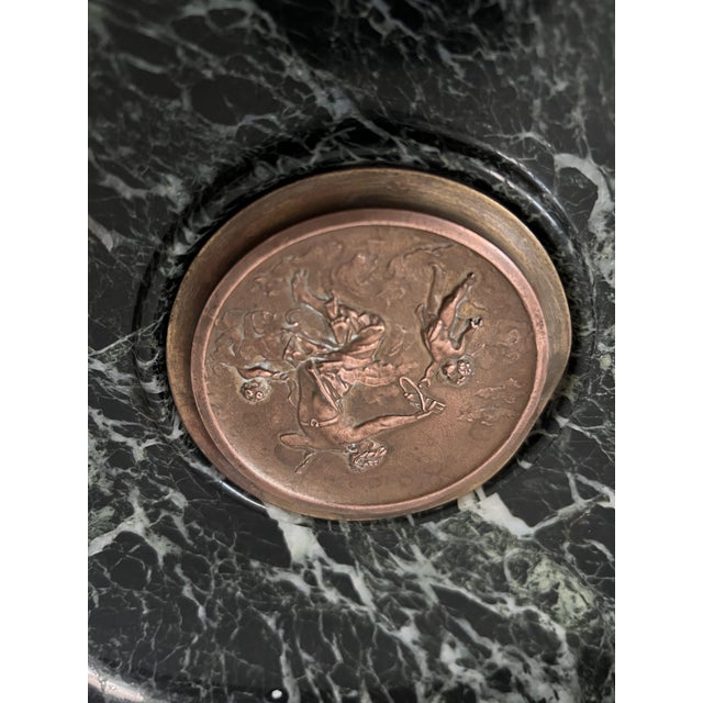 Metal Bronze and Sea-Green Marble Trinket Tray, 1800s For Sale - Image 7 of 13