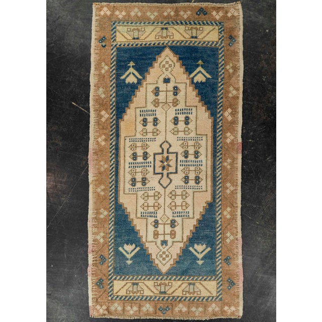 Brown Turkish Mini Rug Oriental Hand Knotted Vintage Rug 1'9" x 3'6" #21263 For Sale - Image 8 of 8