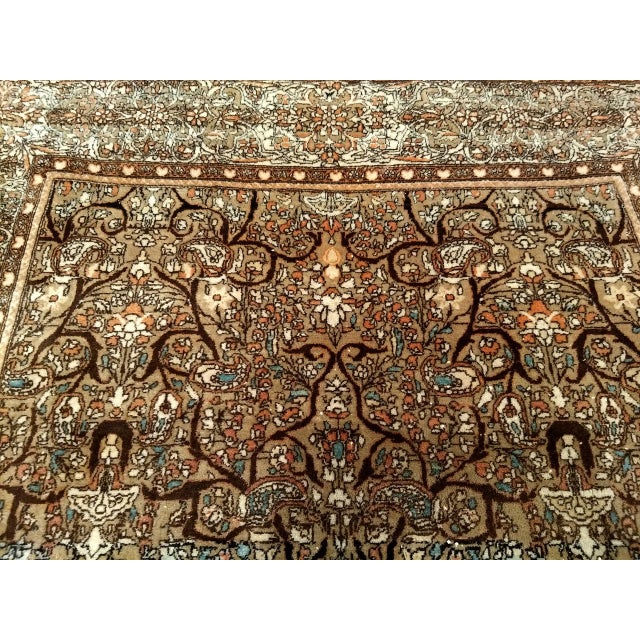 19th Century 19th Century Persian Farahan Rug, Hand-Knotted Wool, Allover Floral Pattern, Camelhair & Blue, 5x7 For Sale - Image 5 of 18