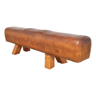 Leather Gymnastic Horse Bench, 1940s For Sale