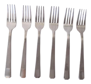Art Deco Style Silver Plate Dinner Forks S/6