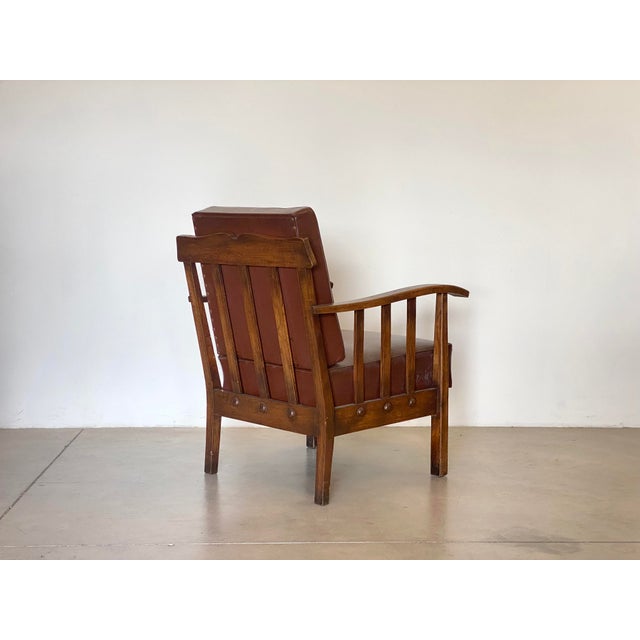 Brown Set of Rustic Oak Armchairs, 1960s For Sale - Image 8 of 16
