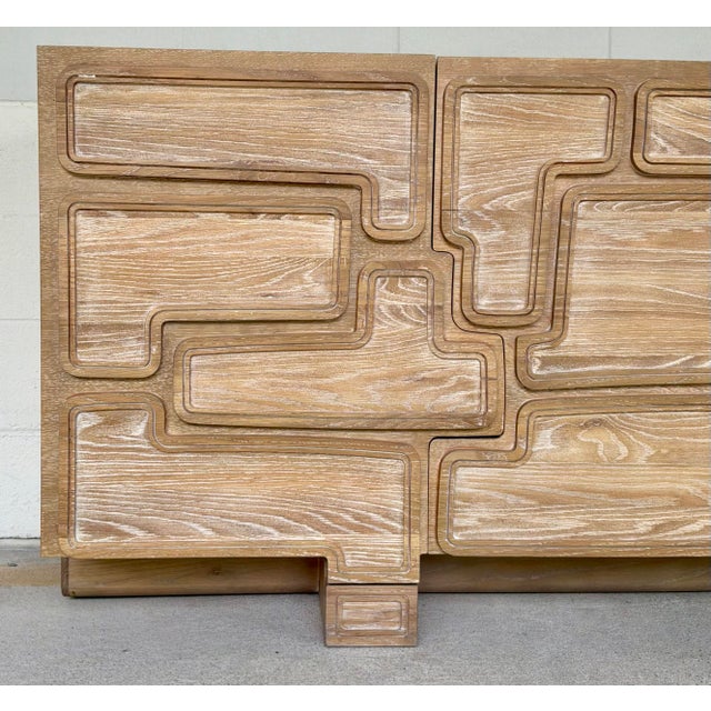 2020s Revelation Modern Brutalist Style Cerused Oak Parcel Sideboard For Sale - Image 5 of 7