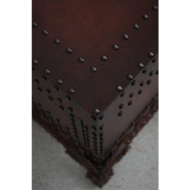 Ralph Lauren Leather Studded Claw Foot Coffee Table For Sale - Image 9 of 17