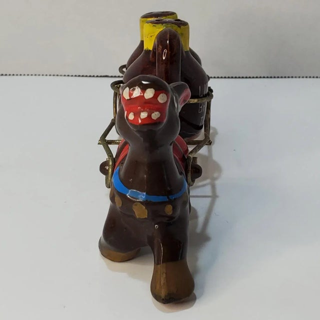 Rustic Mid Century Ries Japan Little Brown Jug Donkey Salt & Pepper Shakers For Sale - Image 3 of 7
