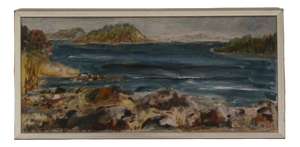 Barbro Herlitz, Islands, 1970s, Oil on Panel, Framed