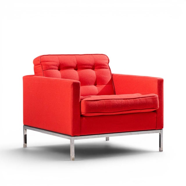 Florence Knoll Florence Knoll Mid Century Relaxed Cube Club Lounge Chairs - Pair For Sale - Image 4 of 12