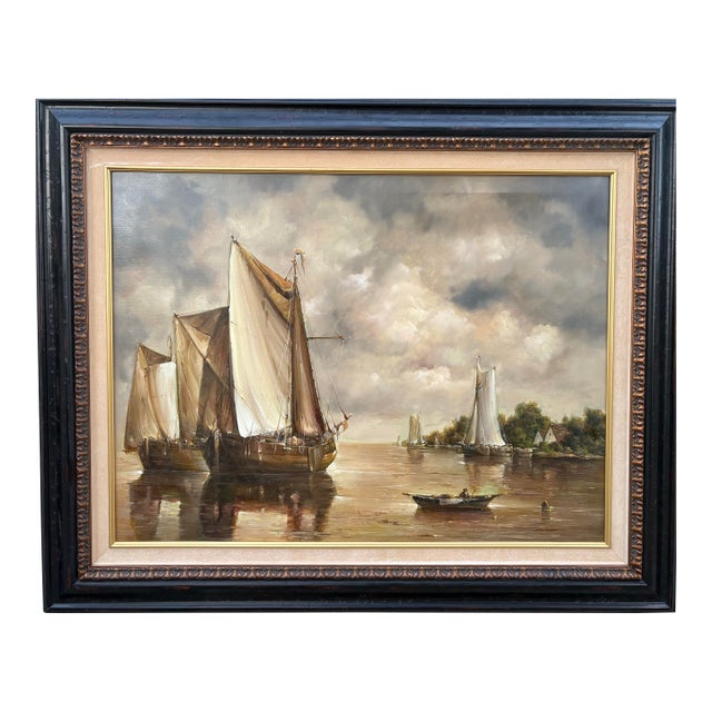 Late 20th Century Jean Laurent Oil Painting on Canvas For Sale