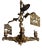 Antique Gothic Brass Dragon Griffin Chandelier, 1890s For Sale