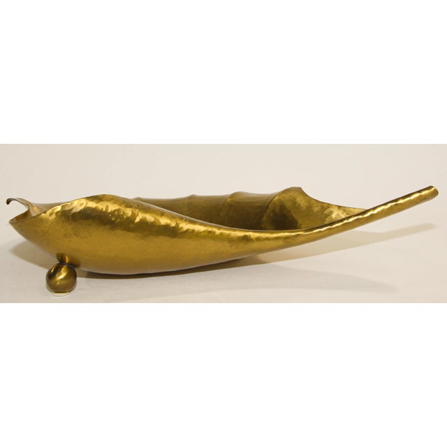 Vintage Brass Bowl in the Shape of a Large Leaf, Italy, circa 1950 For Sale - Image 12 of 13