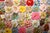 Antique 1930s Yo Yo Quilt Coverlet | Depression Era Feed Sack Fabrics | 49x72 | Cottagecore Folk Art Textile For Sale - Image 9 of 13