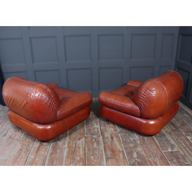 Lounge Chairs in Leather by Sapporo for Mobil Girgi, Italy, 1970s, Set of 2 For Sale - Image 13 of 18