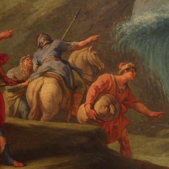 Italian Artist, The Crossing of the Jordan with the Ark of the Covenant, 1770, Oil on Panel For Sale - Image 6 of 15