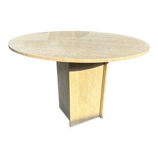 1970s Circular Travertine Dining/Center Table For Sale