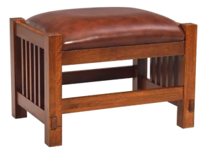 Mission Spindle Stool - Quarter Sawn Oak & Leather