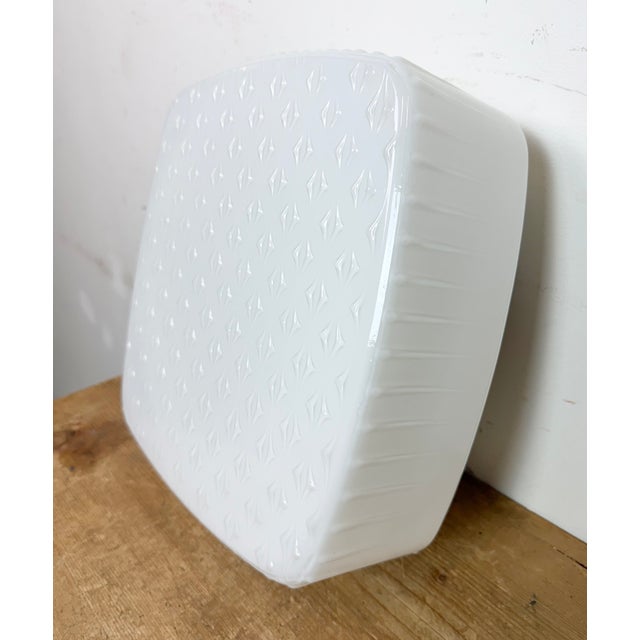 Industrial Vintage Wall Light in Milk Glass, 1970s For Sale - Image 3 of 15