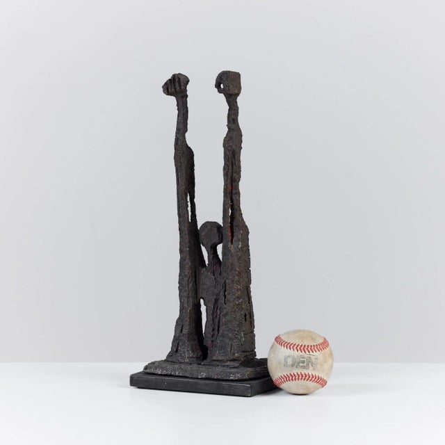 Cast bronze sculpture by Aharon Bezalel, 1967, Israel. Aharon was born in Afghanistan and lived in Jerusalem where he...