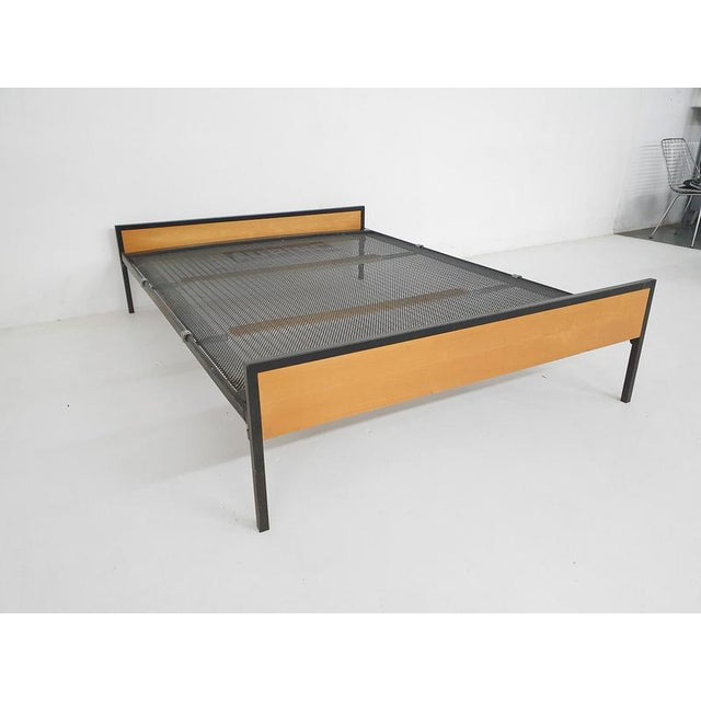 Birch and Metal Bed by Cees Braakman for Pastoe, 1950s For Sale - Image 3 of 14
