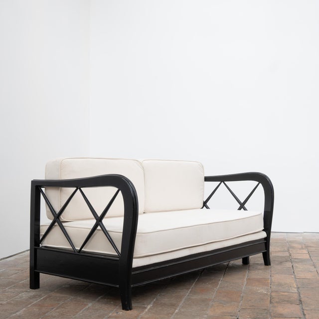 Modular Sofa in Velvet and Wood by Paolo Buffa, 1950s For Sale - Image 10 of 10
