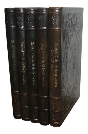 Leather Bound Surgical Journals - Set of 5