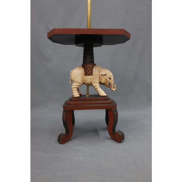 Mid 20th Century Floor Lamp and Table With Elephant Sculpture For Sale - Image 5 of 9