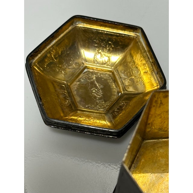 Vintage 1985 Etched Sterling Silver Dutch Marriage Box/Trinket Box For Sale - Image 11 of 12