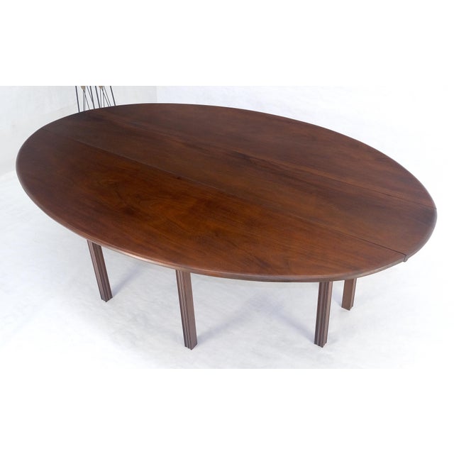 Wood Solid Walnut Very Fine Large 8' Long Console 24" Drop Leaf Dining Console Table For Sale - Image 7 of 11