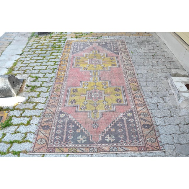 Natural Soft Pastel Pink Decore Vintage Hand Knotted Rug For Sale - Image 11 of 11