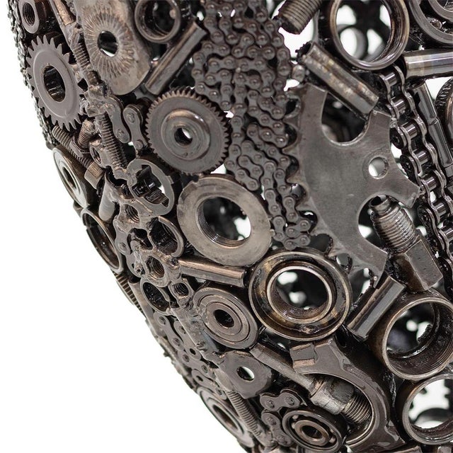 Early 21st Century Industrial Recycled Metal Heart Sculpture by Azele Studio For Sale - Image 5 of 9