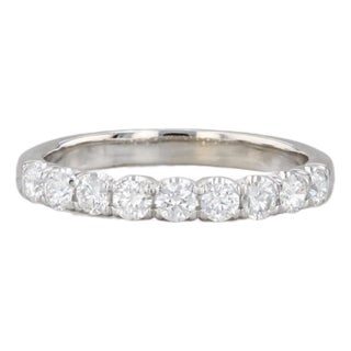 0.55ctw Diamond Wedding Band 14k White Gold Stackable Anniversary Ring, Size 8. 25 For Sale