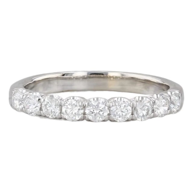 0.55ctw Diamond Wedding Band 14k White Gold Stackable Anniversary Ring, Size 8. 25 For Sale