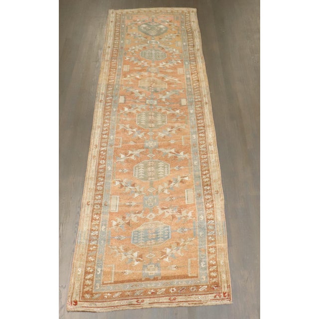Early 20th Century Zabihi Collection Apricot Persian Runner - 3'8" x 12'5" For Sale - Image 12 of 12