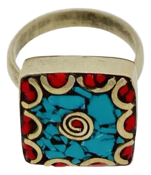 Vintage Tribal Moroccan Ring With Abstract Design Sterling Silver, 1950's