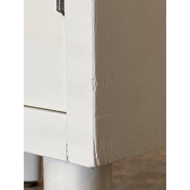 Glossy Alabaster White 1950s Lab Cabinet Nightstands, a Pair For Sale - Image 14 of 18