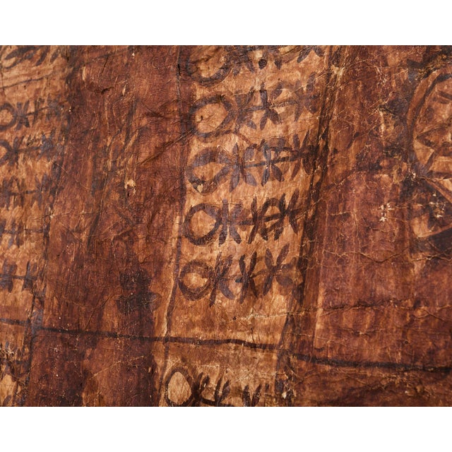Tribal Style 12 Ft Polynesian Tapa Bark Cloth From Tonga For Sale - Image 16 of 18