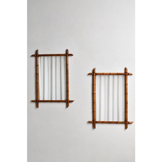 Wooden Faux Bamboo Mirrors, 1920s, Set of 2 For Sale - Image 6 of 6