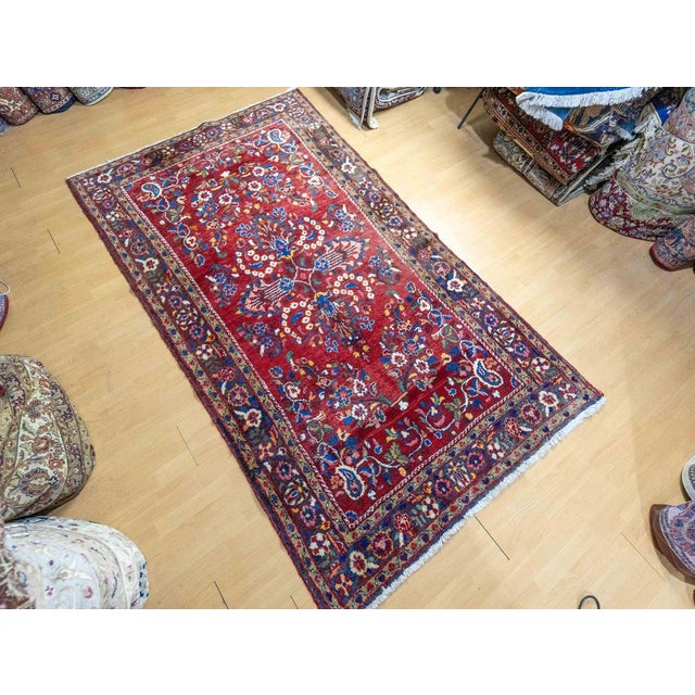 Middle Eastern Hand-Knotted Hamedan Malayer Rug For Sale - Image 4 of 15