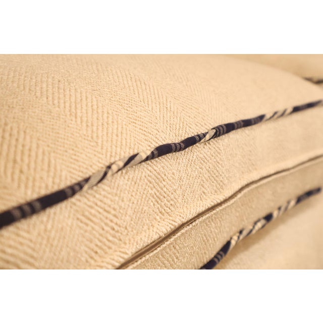 Ethan Allen Vintage Chippendale Style Upholstered Loveseat For Sale - Image 12 of 18