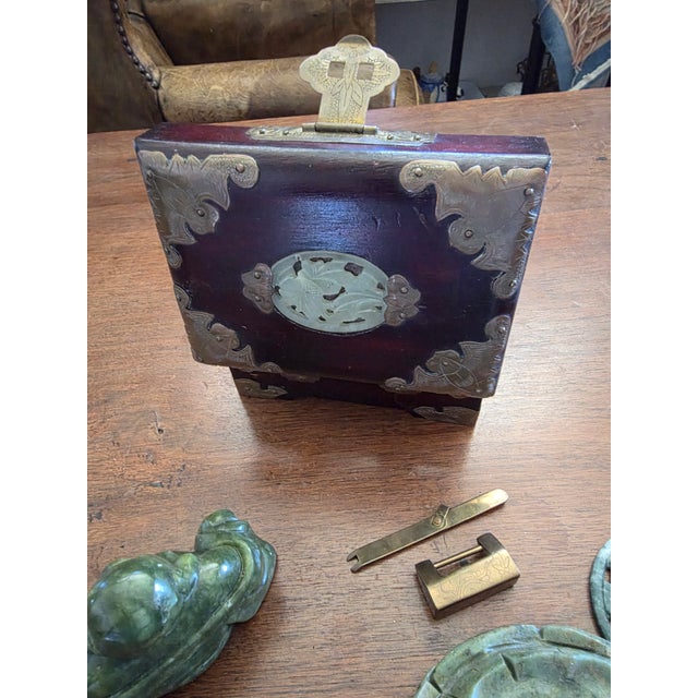 Small Grouping of Asian Items With Green Stone For Sale - Image 4 of 9