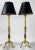 Vintage Brass Tripod Slipper Footed Buffet Table Lamps, a Pair For Sale - Image 4 of 7