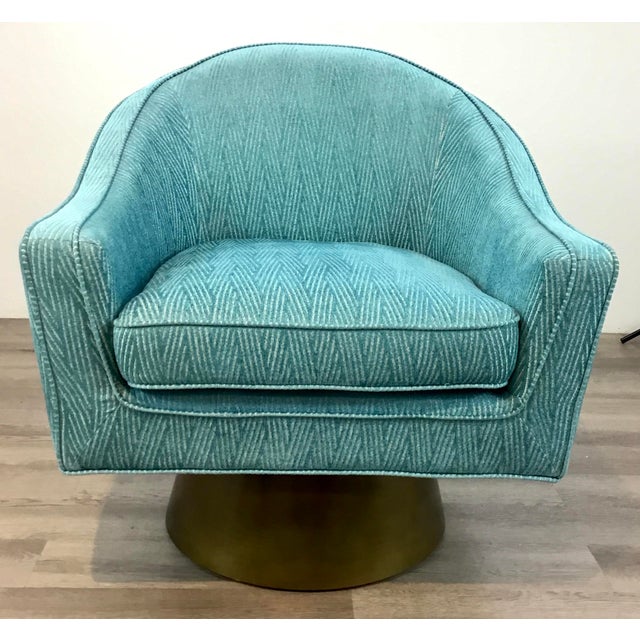 Worlds Away Modern Turquoise Cut Velvet Dominic Swivel ...