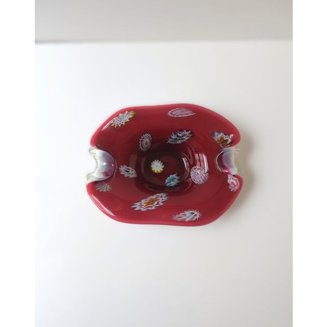Mid 20th Century Italian Murano Art Glass Bowl Red Burgundy, Circa Mid-20th C For Sale - Image 5 of 14