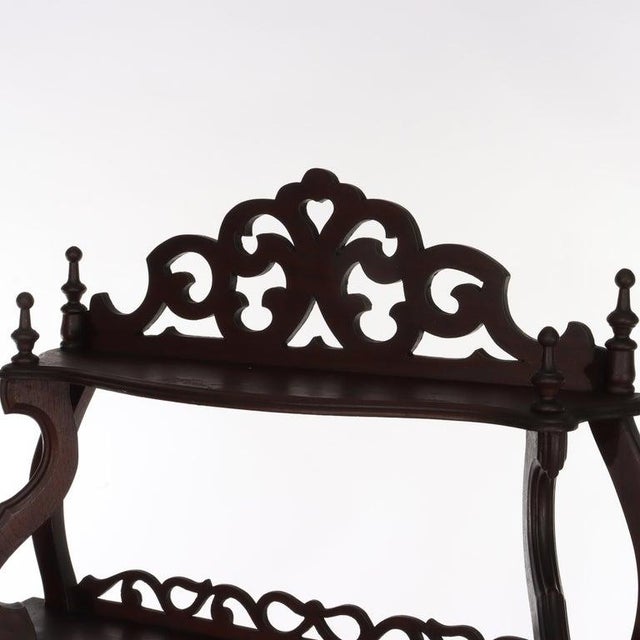 Antique Walnut 5 Shelf Etagere With Cut Out Fretwork C1890 Measures - 61" x 38 3/4" x 13 1/2" An antique walnut etagere...