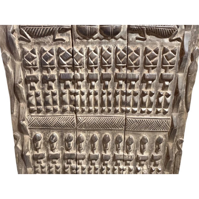 Vintage Dogon Granary Door With Crocodiles /Figures Mali African 72.5" H For Sale - Image 9 of 9